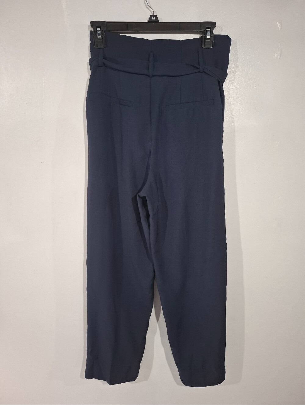 Madewell Drapey Paperbag High Waist Navy Blue Tapered Pants Sz 6 Preppy Office - Picture 6 of 14